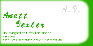 anett vexler business card